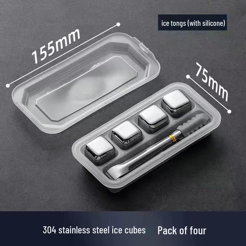 Cross-Border Stainless Steel Ice Cubes and Whiskey Stones Gift Set