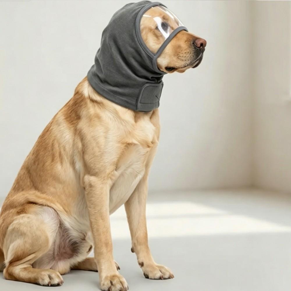 Hearing Protection Dog Head Cover Adjustable No Obstructed Vision Dog Calming Earmuff Breathable Anti-Noise