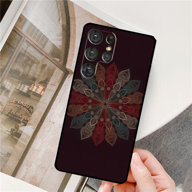 Flowers Mandala Floral Phone Case For Samsung Galaxy S24 Ultra S9 S10 S20 S22 S21 Plus S23 FE S25 Ultra Full Cover