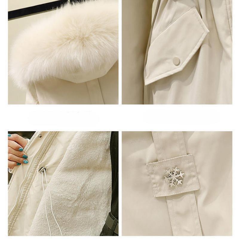 Женское среднее и длинное новое зимнее свободное пальто с бархатной подкладкой