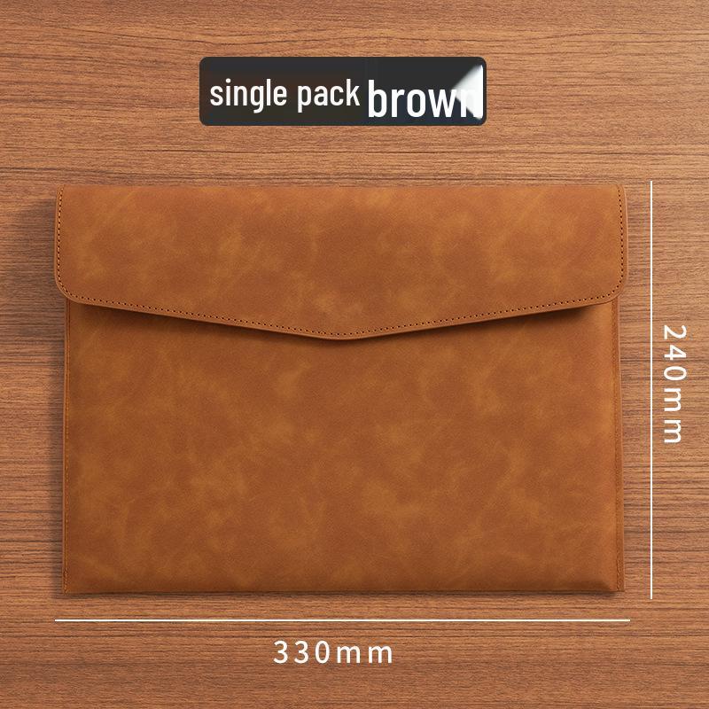 Waterproof Leather A4 Student File Envelope - Large Capacity, Durable Stationery Bag