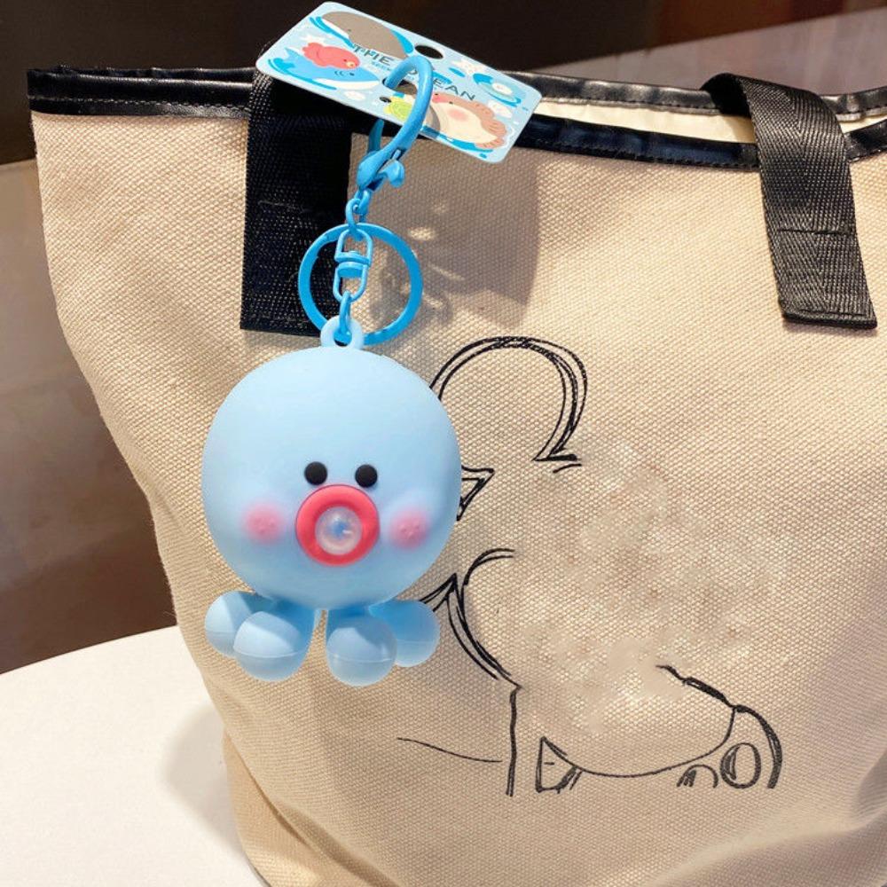 Силиконовый кулон в виде осьминога Blow Bubble, сжимающий осьминог, брелок для ключей от машины, аксессуары