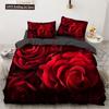 3D Bedding Set Single Queen King Size 3PCS Duvet Cover Set Blanket/Quilt Pillow Case Rose Bed Set For Wedding Microfiber