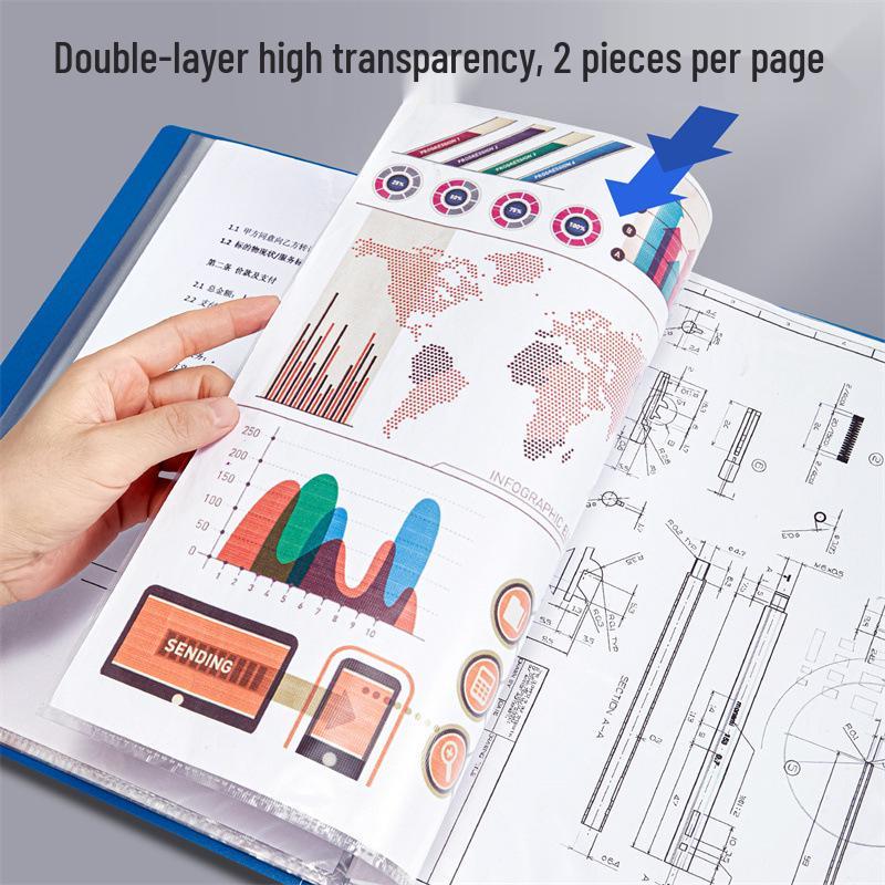 A4 Transparent Multi-layer Document Binder for Office and Study Supplies
