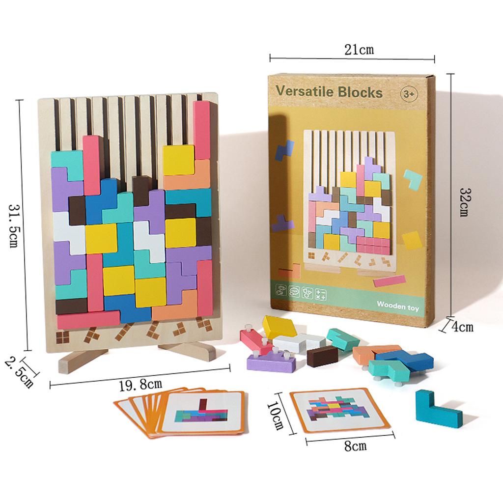 Large Three-Dimensional Tetris, 3D Three-Dimensional Puzzles, Children'S Educational Blocks, Stacking Toys, Montessori Education