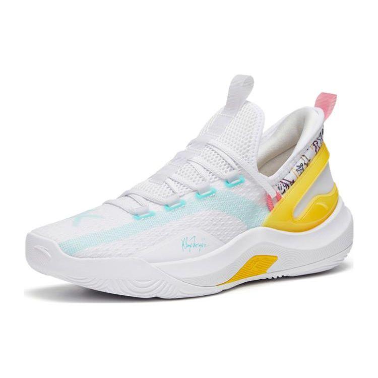 Anta KT Fly Non-Slip Wear-Resistant Low-Top Basketball Shoes Men Sneaker White Yellow 112321606-5