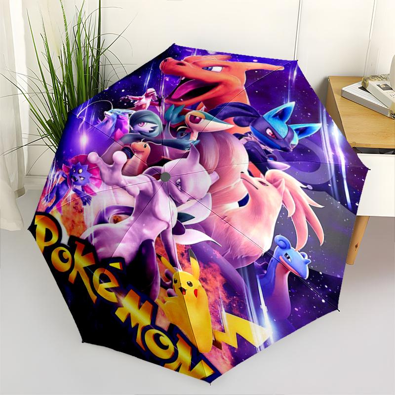 1pc Pokémon Adventure Automatic Opening and Closing Umbrella - Small Umbrella Suitable for Various Occasions I066