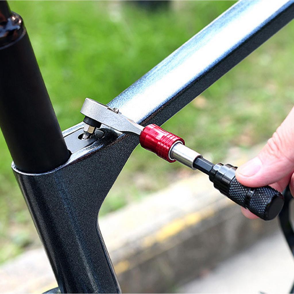 Bike Tire Repair Kit Set 72 Tooth Ratchet Wrench Portable Multifunctional Bike Tools Kit with Storage Bag for Road