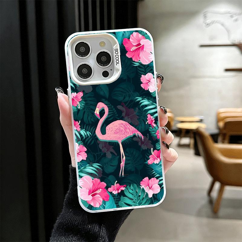 Розово-красный Мечтательный Фламинго Мягкий Чехол для Телефона для iPhone 15 16 17 Pro Max 17Air 16E 14 Plus 13 12 Mini Ударопрочная Задняя Крышка
