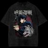 Jujutsu Kaisen Anime Graphic Washed Oversized Streetwear Y2k T-Shirt Men Women Pure Cotton High Quality Streetwear Short Sleeve Female Male Clothing