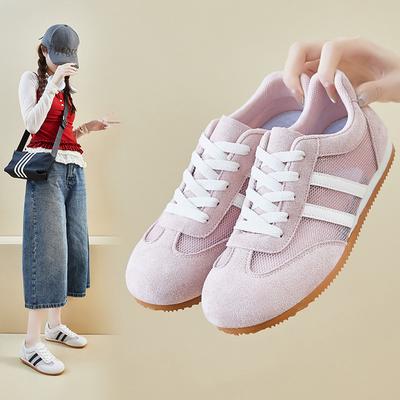 Новые немецкие тренировочные белые кроссовки для женщин на лето, студенческие спортивные и для отдыха, дышащие и с увеличением роста