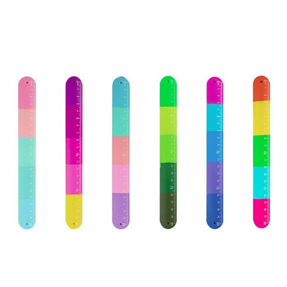 Fidget Clap Ring Straight Ruler Drawing Drafting Stress Relief Snap Ring Bracelet Ruler Silicone Anxiety Relief