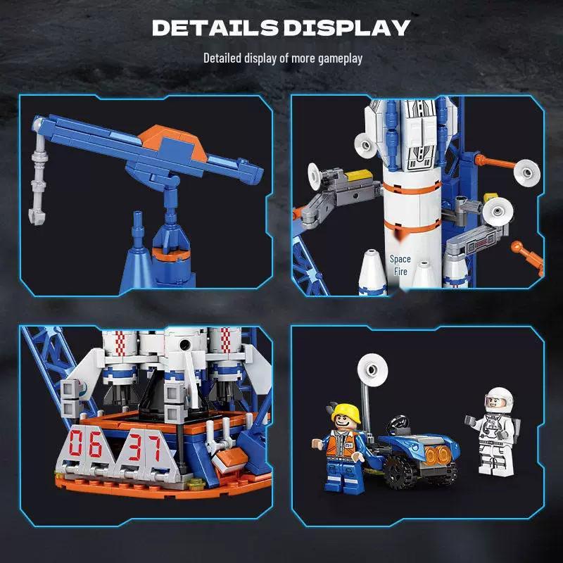 Модель Космической Ракеты из Строительных Блоков, Совместимая с LEGO - Образовательный Подарок для Детей