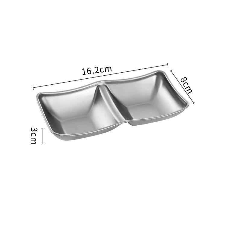 304 Нержавеющая сталь Блюдо для приправ Миска для макания в горячий горшок Соевый соус Барбекю Суши Уксус Тарелка Поднос для приправ Кухонная посуда