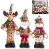 GRHONC Christmas 10cm Stretchable Plush and Interior Nordic Style of Figurines, Toys, Santa, Reindeer, Snowman, Decorations, (Set 3)