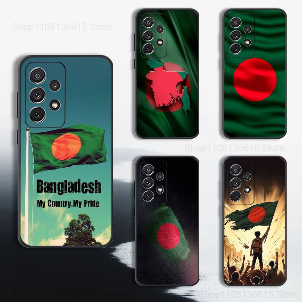 Flag Bangladesh Art Case For Samsung S22,S25,S24,S23,Ultra,FE,S20,S10,Plus,S21,S9,Lite,Soft Silicone Black