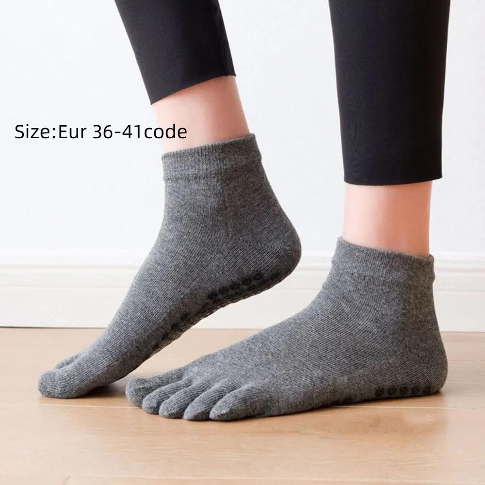 Теплые зимние утолщенные унисекс хлопковые носки Harajuku с пятью пальцами женские чулочно-носочные изделия спортивные носки для фитнеса нескользящие