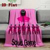 Squid Game print 2D Flat Pattern Flannel Blanket High quality All Seasons Warmth and Comfort Perfect for Christmas Gifts.