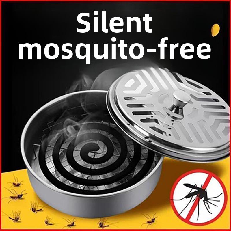 Противомоскитная спираль из нержавеющей стали с крышкой, переносная и безопасная пепельница для улицы