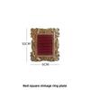 Vintage Baroque Embossed Frame Jewelry Display Stand Velvet Lined Ring Storage Tray Antique Gold Jewelry Organizer Photography Prop For Shop