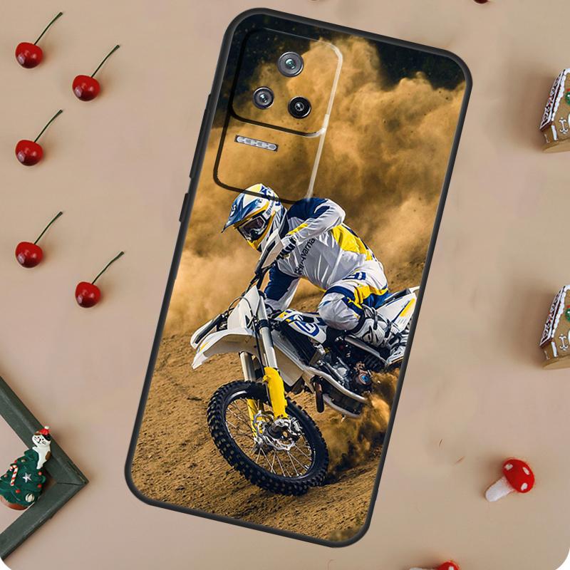 Moto Cross Sports Motorcycle Case For POCO X6 Pro X3 X5 F5 M6 Pro F3 M5s Cover For Xiaomi 13T Pro 14 11T 12T 12 13 Lite