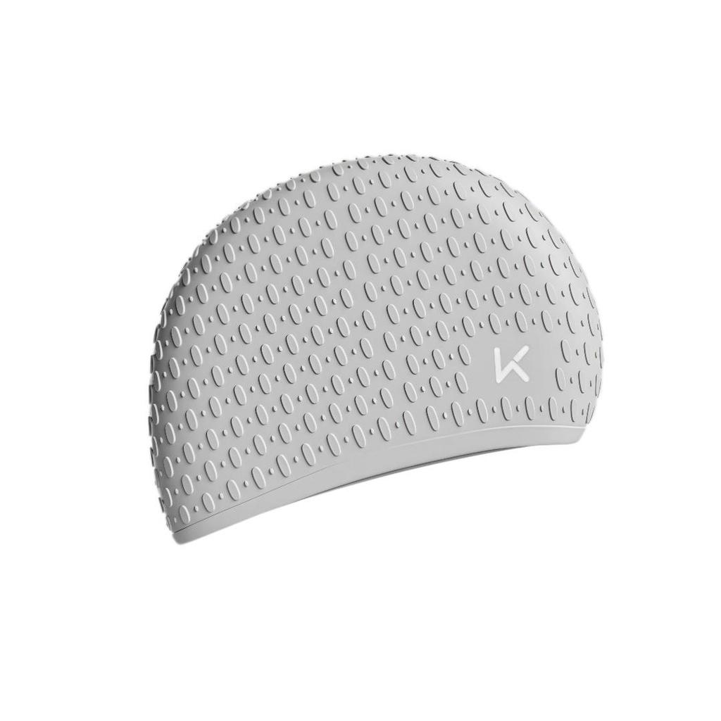Keep Silicone Swimming Cap, Large Size, Waterproof, Long Hair Specific, Ear Protection, Gray