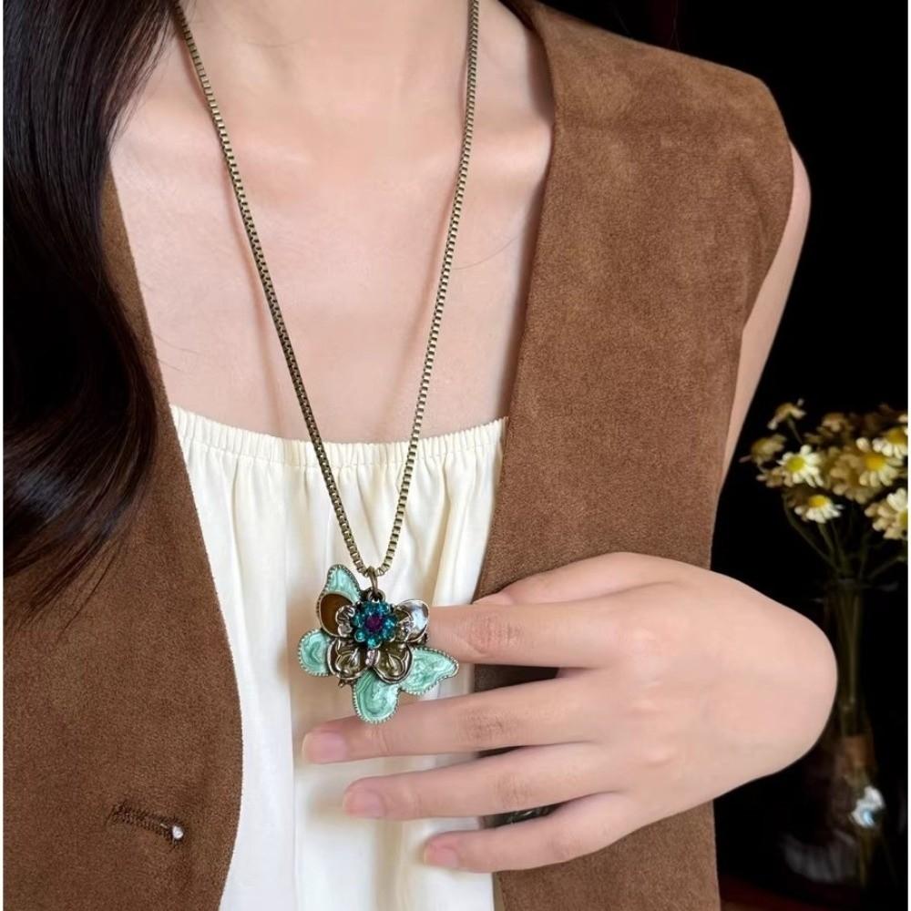 Multi Layer Vintage Necklace Bohemia Women Neck Chain Fashion Jewelry Butterfly Necklace Gift