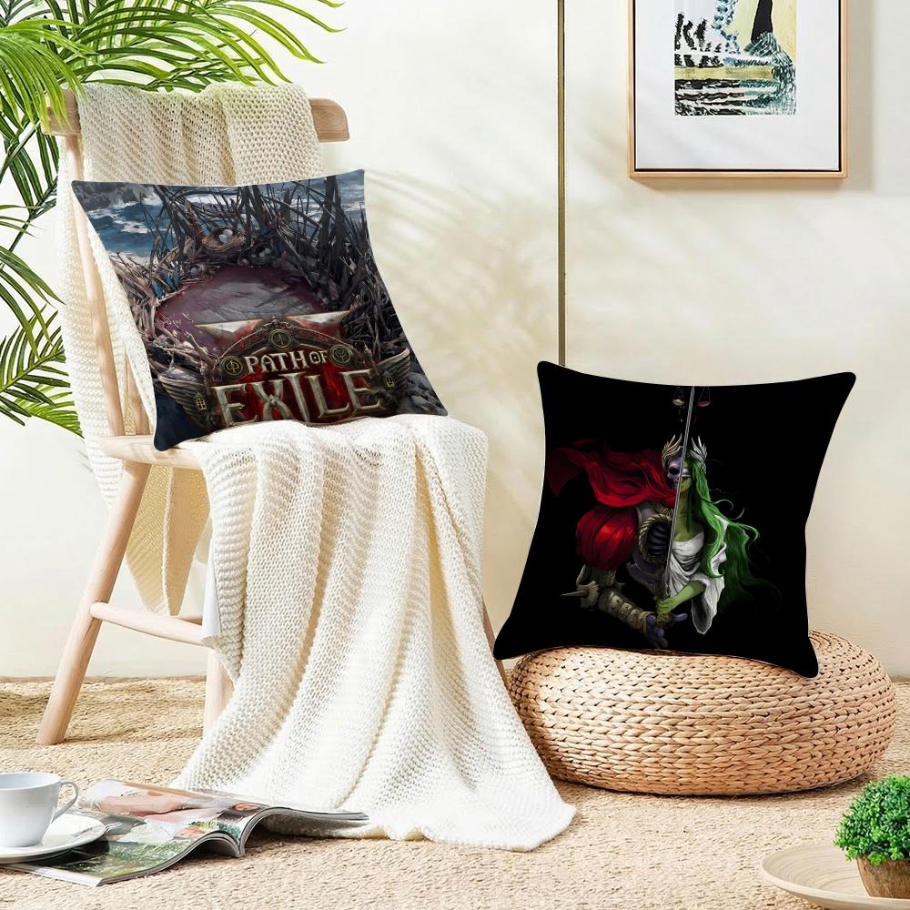 Dark PPath of ExileS Cushion Cover Breathable and skinfriendly linen pillowcase square removable and washable cushion