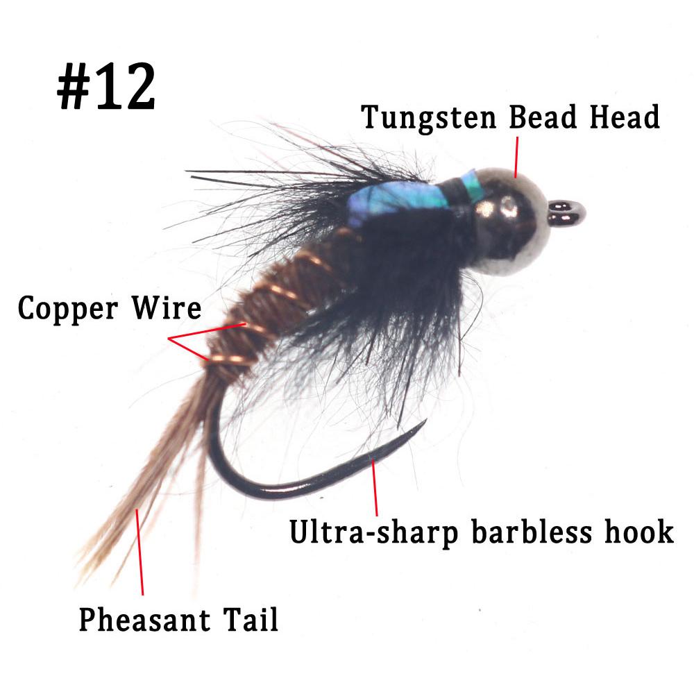 Flash Back хвост фазана, нимфа, муха, вольфрамовая бусина, голова, мокрая нимфа, искусственная приманка для рыбалки на форель, хариус, панфиш