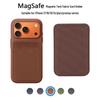 Кожаный чехол MagSafe для iPhone 17 с новой технологичной тканью и магнитным держателем для карт