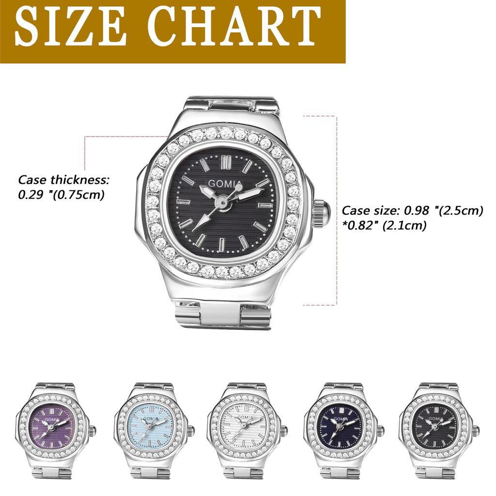 Ring Ring Watch Ring Watch Analog Cute Stylish Waterproof Free Size Fashion Ring Silver Gift for Girlfriend Birthday Christmas Day Women's Women's