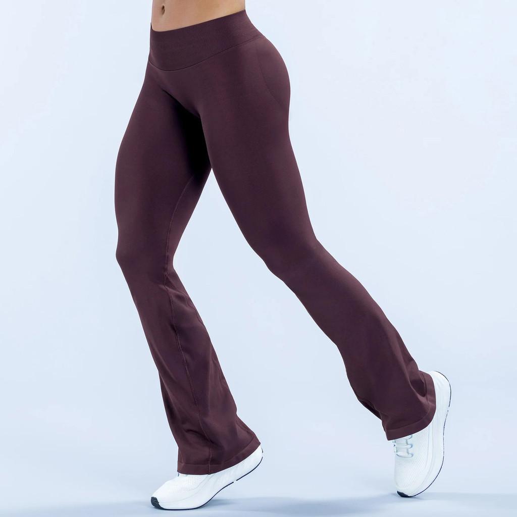 Yoga Micro Flare Pants For Women With Nylon Fabric Wide Leg Stretchable Activewear For Running And Fitness