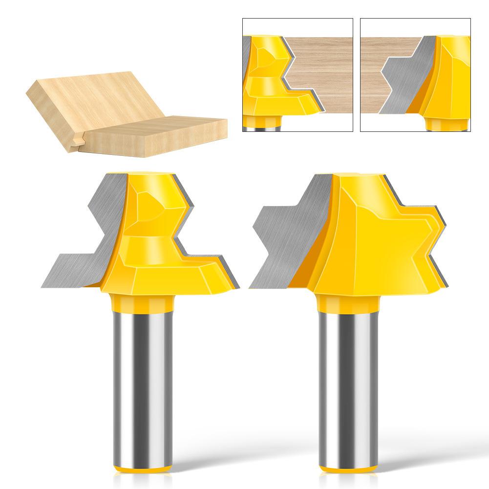 Hexahedral tenon knife set Woodworking milling cutter Splicing cutter Tungsten steel plywood knife Barrel knife Regular octahedral tenon knife