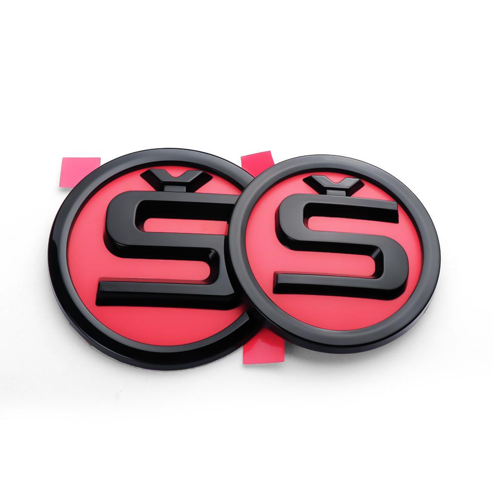 AEQ1 2pcs Car Front Hood Badge Rear Trunk Emblem Replacement Sticker For Skoda S Octavia 2 3 Kodiaq Fabia Karoq Superb 3 Scala VRS A5