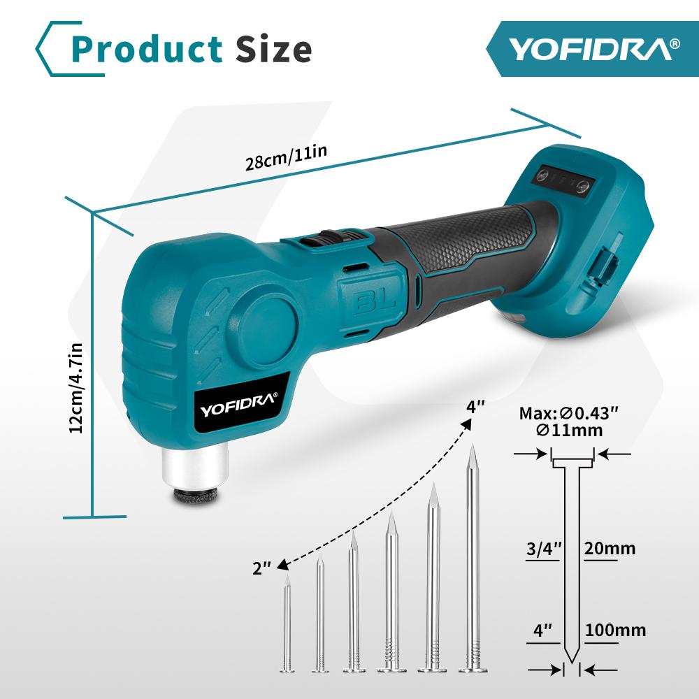 Yofidra Бесщеточный электрический шуруповерт многофункциональный беспроводной эффективный ударный дрель электроинструмент для аккумулятора Makita 18 В