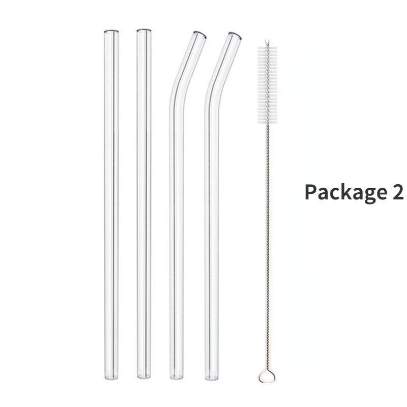 Соломинки из боросиликатного стекла, экологически чистые многоразовые соломинки для коктейлей, барных аксессуаров, соломинки с кисточками