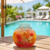 Orange Fish Straw Cup Bowl Bottle with Straw, Plastic Fishbowl Tumblers Lids, Unbreakable Ornament Cups Spill Resistant for Drinks Summer Drink,