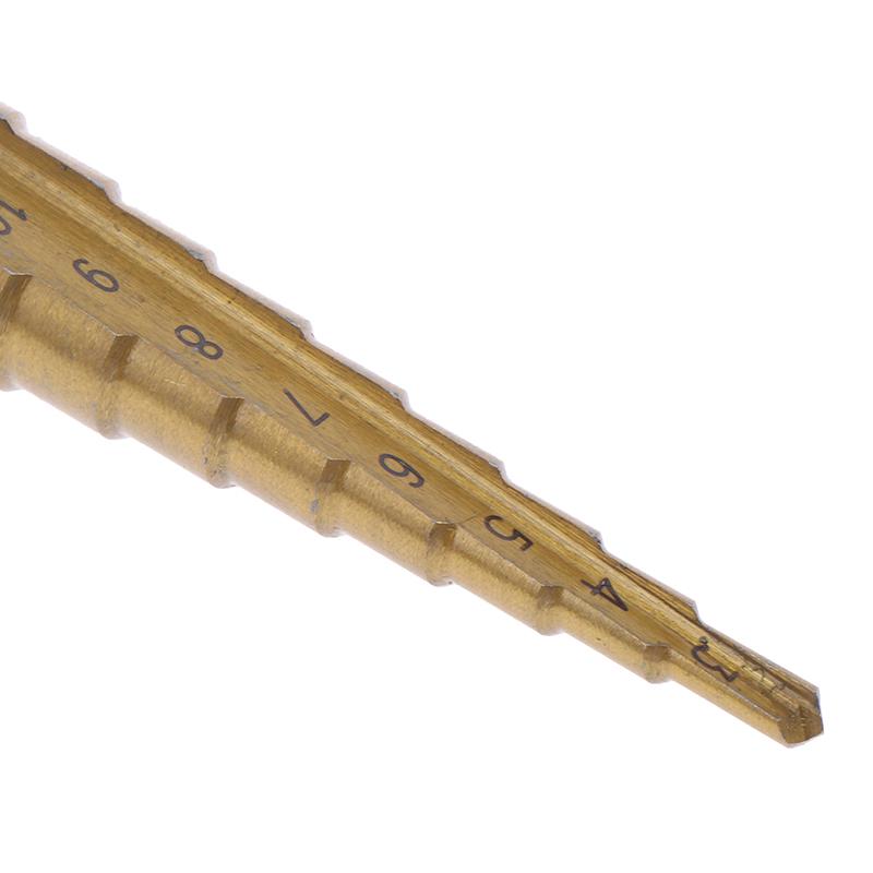 Ступенчатые сверла с покрытием 3-12 мм, сверла с шестигранной ручкой, электроинструмент для сверления металла