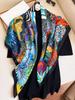 Luxury Brand Square Silk Scarf Women Satin Print Hijab Scarves Muslim Pareo Bandana Female Shawl Wrap Headband Foulard 90*90cm