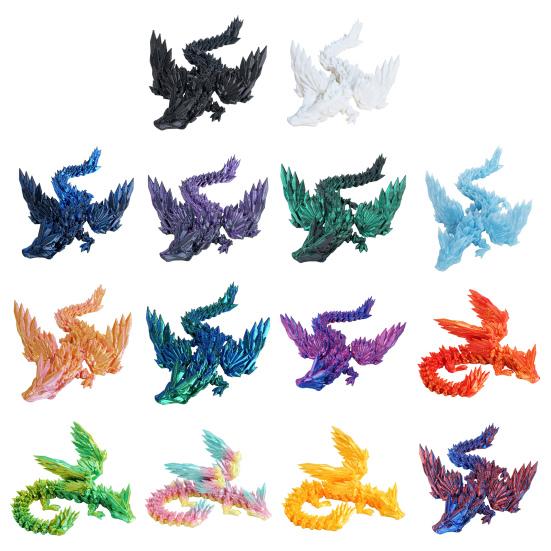 3D-печатная фигурка летающего дракона с подвижными суставами, красочная фигурка дракона, шарнирная модель крылатого дракона, игрушка-фиджет, настольное украшение, орнамент