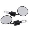 1 Pair 7 8  Round Handlebar Bar End Rear View Mirrors Motorcycle Motorbike Sidemirror Black