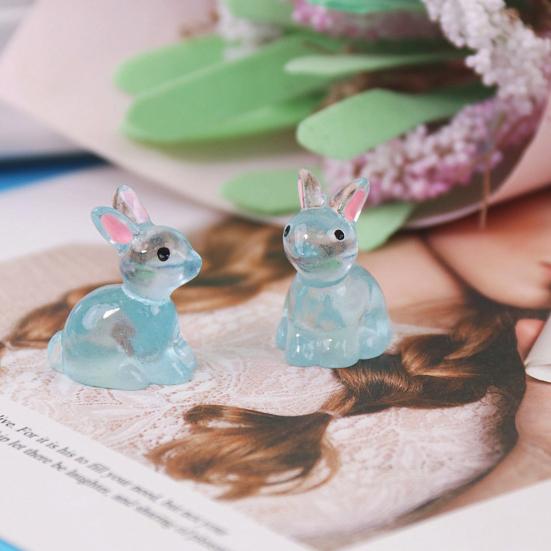10 шт. светящийся кролик красочный милый темный смоляной миниатюрный сделай сам светящийся ремесленный орнамент смоляной кролик статуя