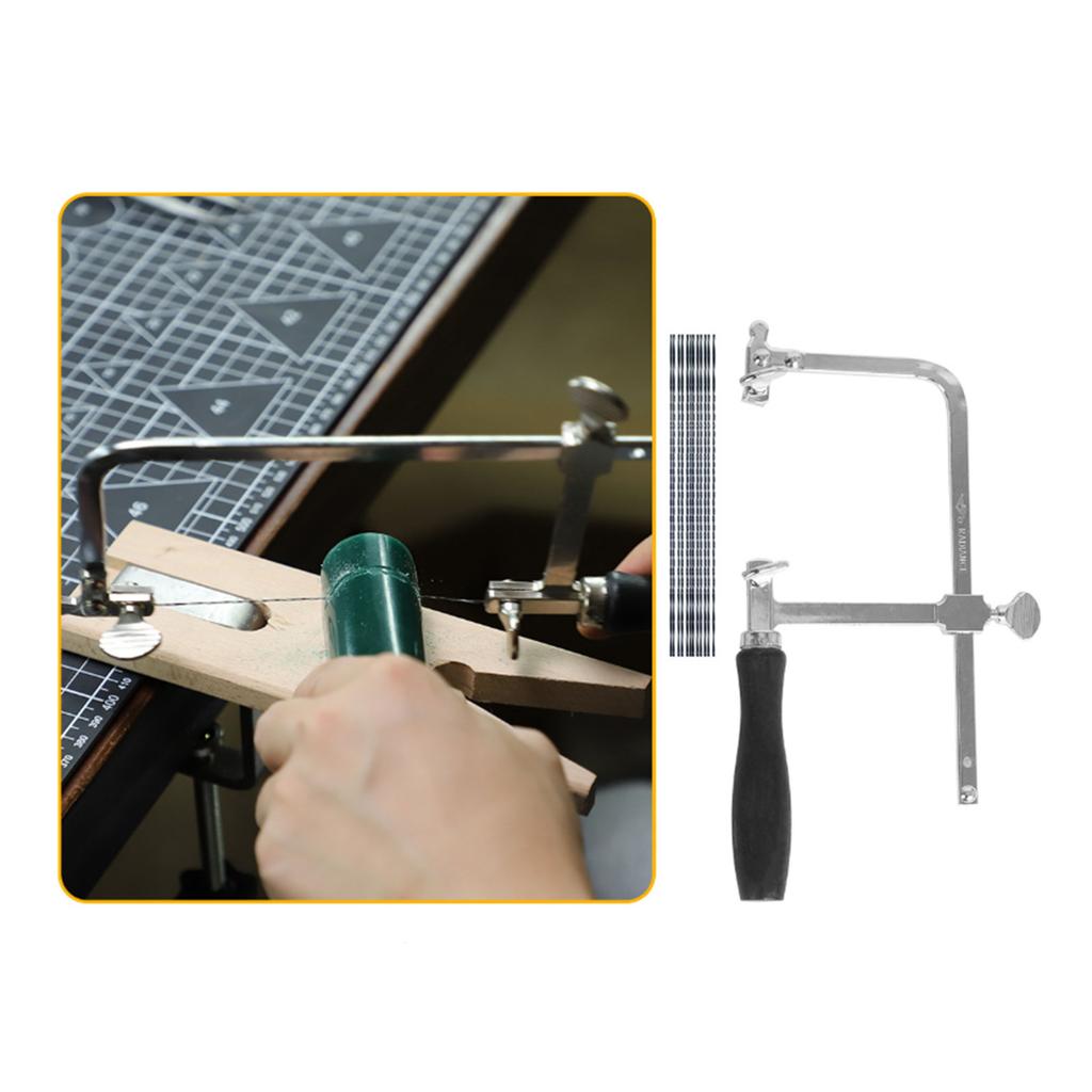 Jewelry Making Wire Saw Set for Crafting and Intricate Cutting with Sturdy Steel Blades and Comfortable Wood Handle