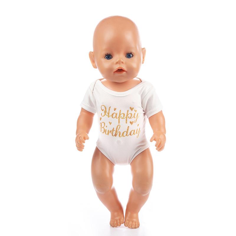 Набор из 3 кукол на день рождения, розовые аксессуары для одежды, включая юбку, комбинезон, повязку на голову для куклы для новорожденных 43 см/17 дюймов (Нет куклы)