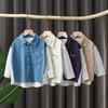 Boys Long-sleeved Shirt Spring New Long-sleeved Children's Baby White Shirt In Small Children Baby Tops