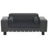 Canapé pour animal de compagnie - vidaXL - Gris foncé - 81x43x31 cm - Similicuir - Peluche douce