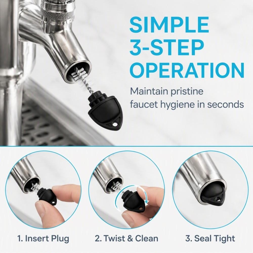 12PCS ABS Tap Plug Tap Plug Beer Dispenser Cleaning Brush Essential Tap Cap for Beer Commercial Bar