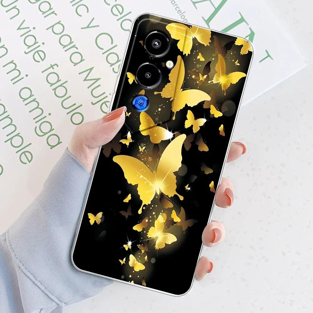 Для Tecno Pova 4 Pro Чехлы Мраморные Прозрачные Чехлы Tecno Pova 4 Силиконовый Прозрачный Бампер Для Tecno Pova4 Pro Цветы Сумки для Телефона