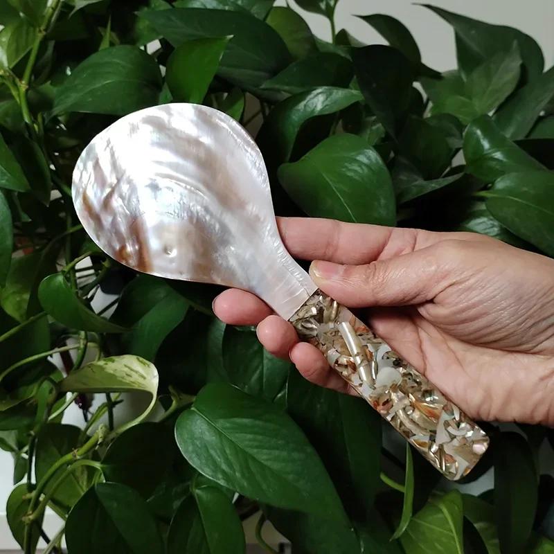 Ложка для риса из перламутра, натуральная ракушка, лопатка для риса, термостойкая ложка для рисоварки, совок-швабра для домашней кухонной утвари