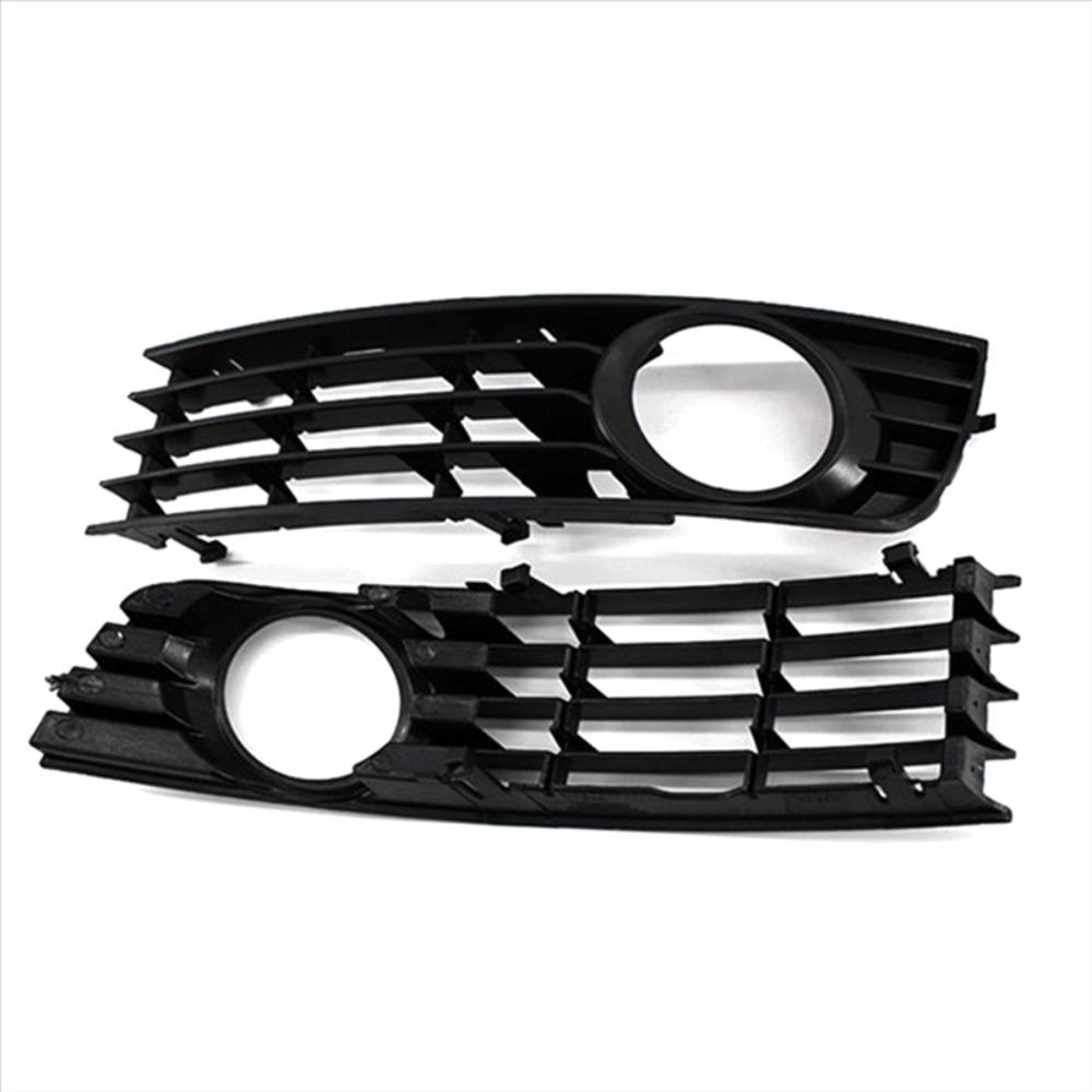 Leading-2Pcs Front Fog Light Lamp Grille Left And Right Car Light Grille For A4 B6 Sedan Avant Quattro 2001 - 2005